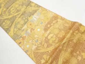 花々模様織出し袋帯